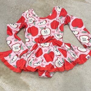Cheeky Plum: Apple Print Kids Leo/leotard for dance